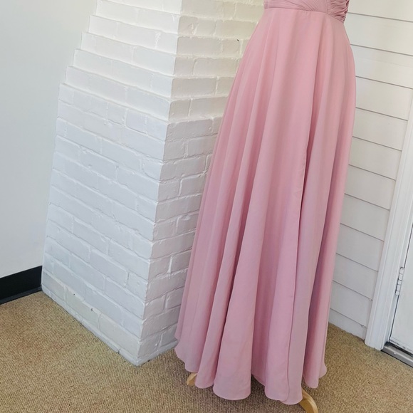 NWT Warm Notices One Shoulder High Split Chiffon Dress 10 - Picture 5 of 13